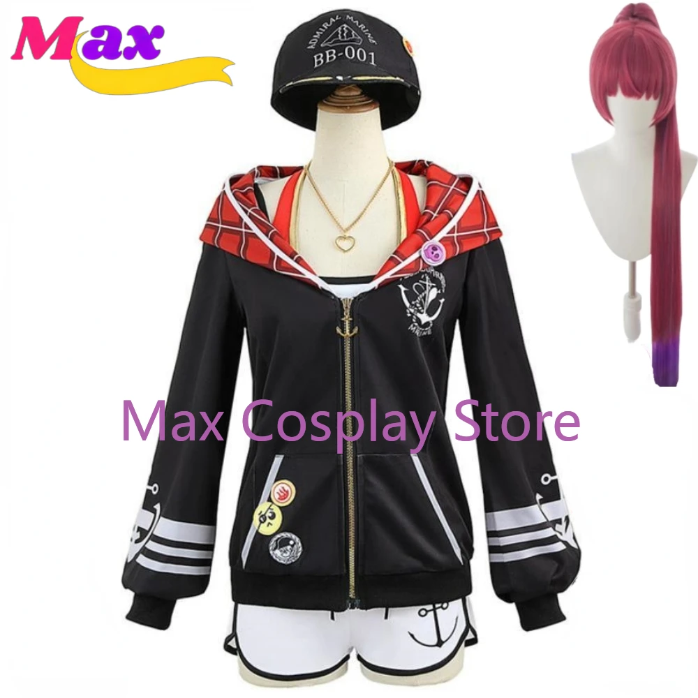 Костюм для косплея Max Cos YouTuber VTuber Hololive Fantasy Houshou Marine BBA парик Аниме Сексуальная