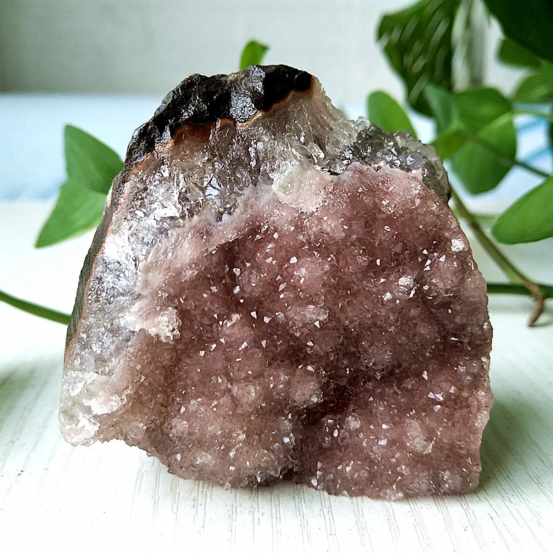 

Natural Stone Colorful Amethyst Geode Raw Crystal Quartz Cluster Mineral Room Decor Ornaments Variety of Color Healing Crystals