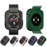 shockproof anti drop rugged case soft tpu watch cover case for apple watch series 7 se 6 5 4 cover for iwatch apple watch strap