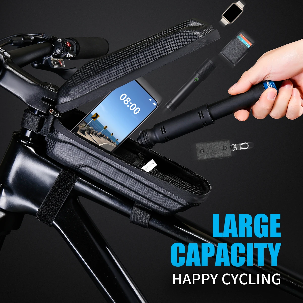 Прочная сумка EVA Velocipede от WILD MAN Водонепроницаемая с верхней трубкой для горных и