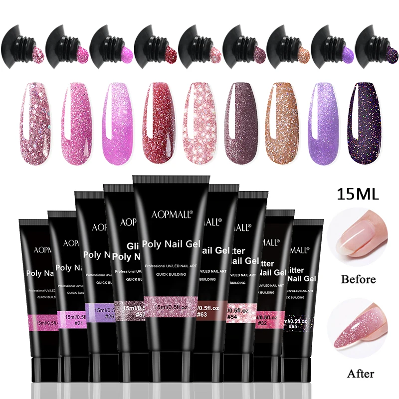 Набор для быстрого наращивания ногтей Желейный УФ-гель 9 цветов салонный дизайн