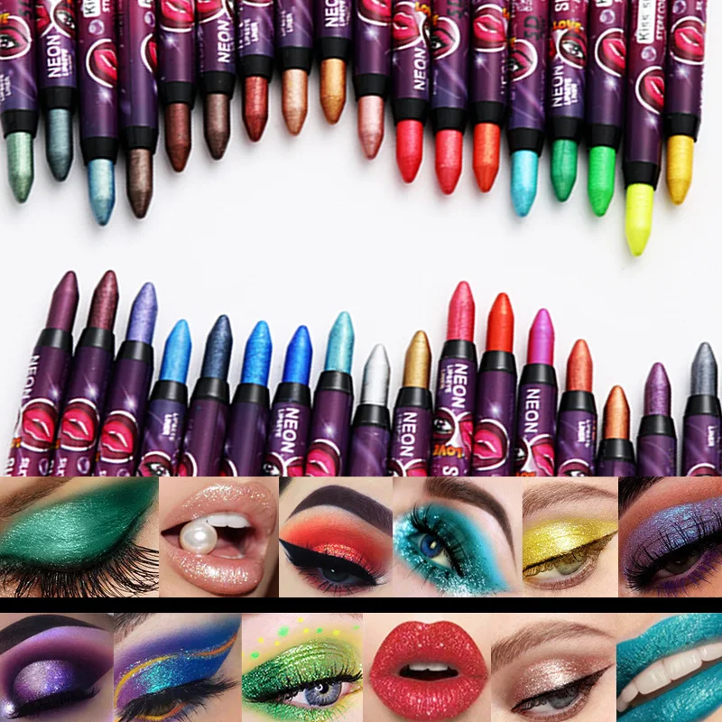 Pearlescent Silkworm Lip Pencils Waterproof 2 In 1 Not Easy Smudge Eye Shadow Pen Stick Makeup