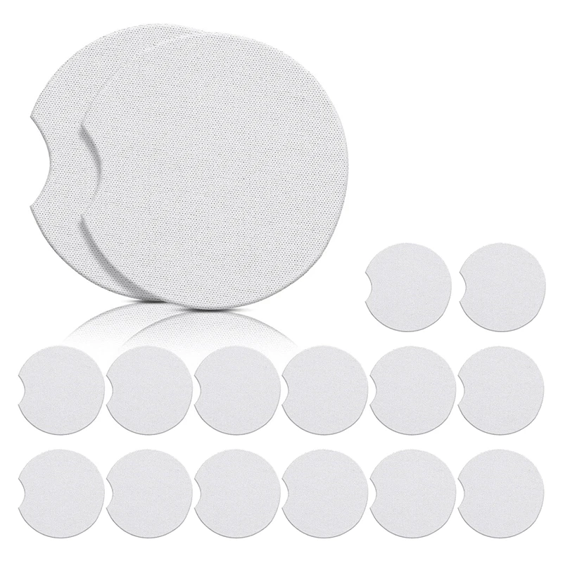 

16 Pcs Blank Coasters DIY Car Cup Coaster Absorbent Car Coasters Blank Drink Cup Mat For Car,Kitchen,Living Room,Office