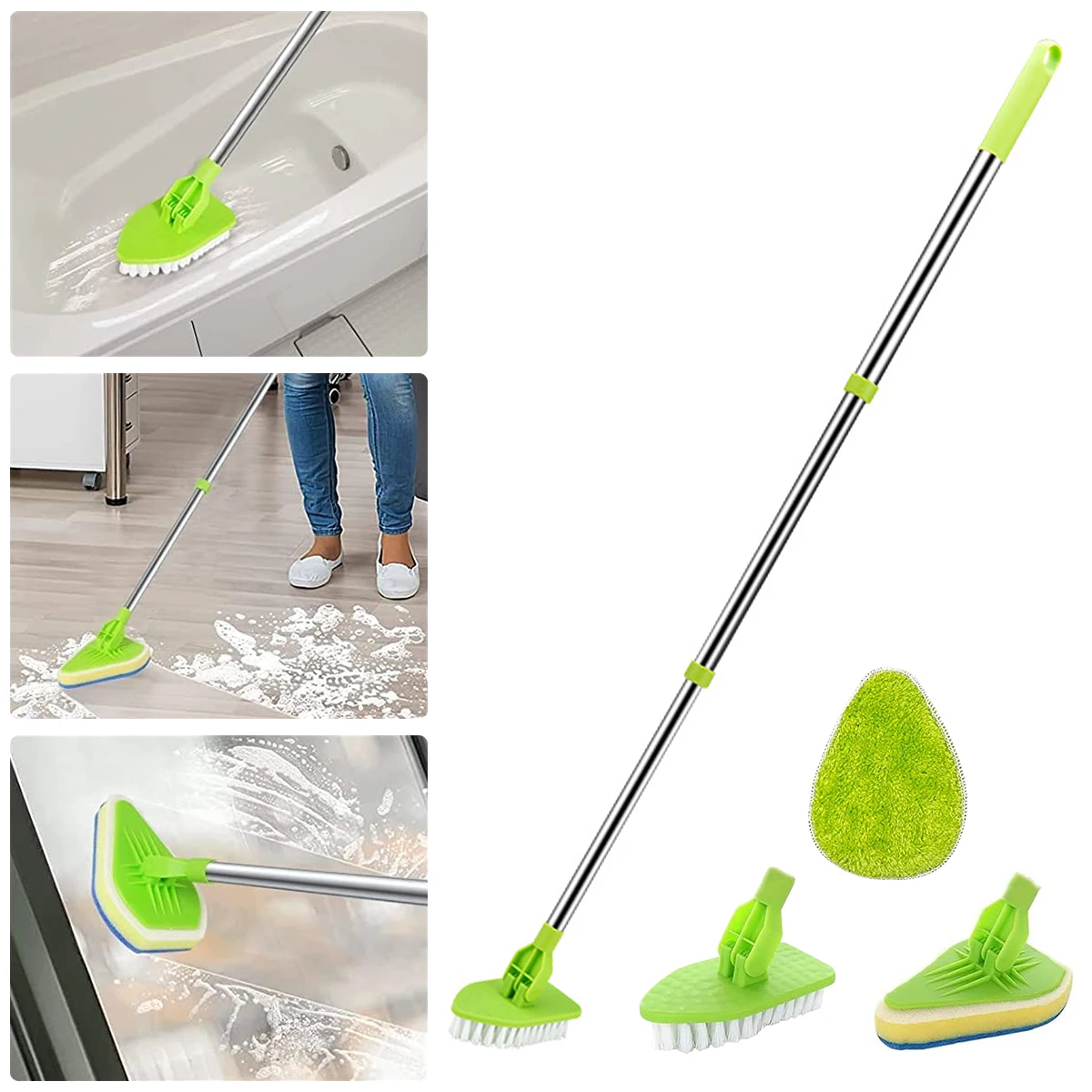 Scrub Cleaning Brush with Long Handle 3 in 1 carpet Shower C