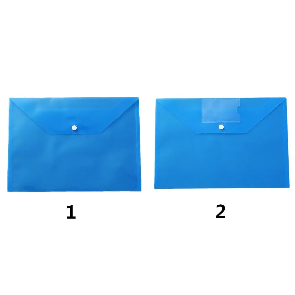 A4 Plastic Wallets File Bag Stud Document Wallet Files Folders Filing Transparent Storage Bag School Office Supplies images - 6