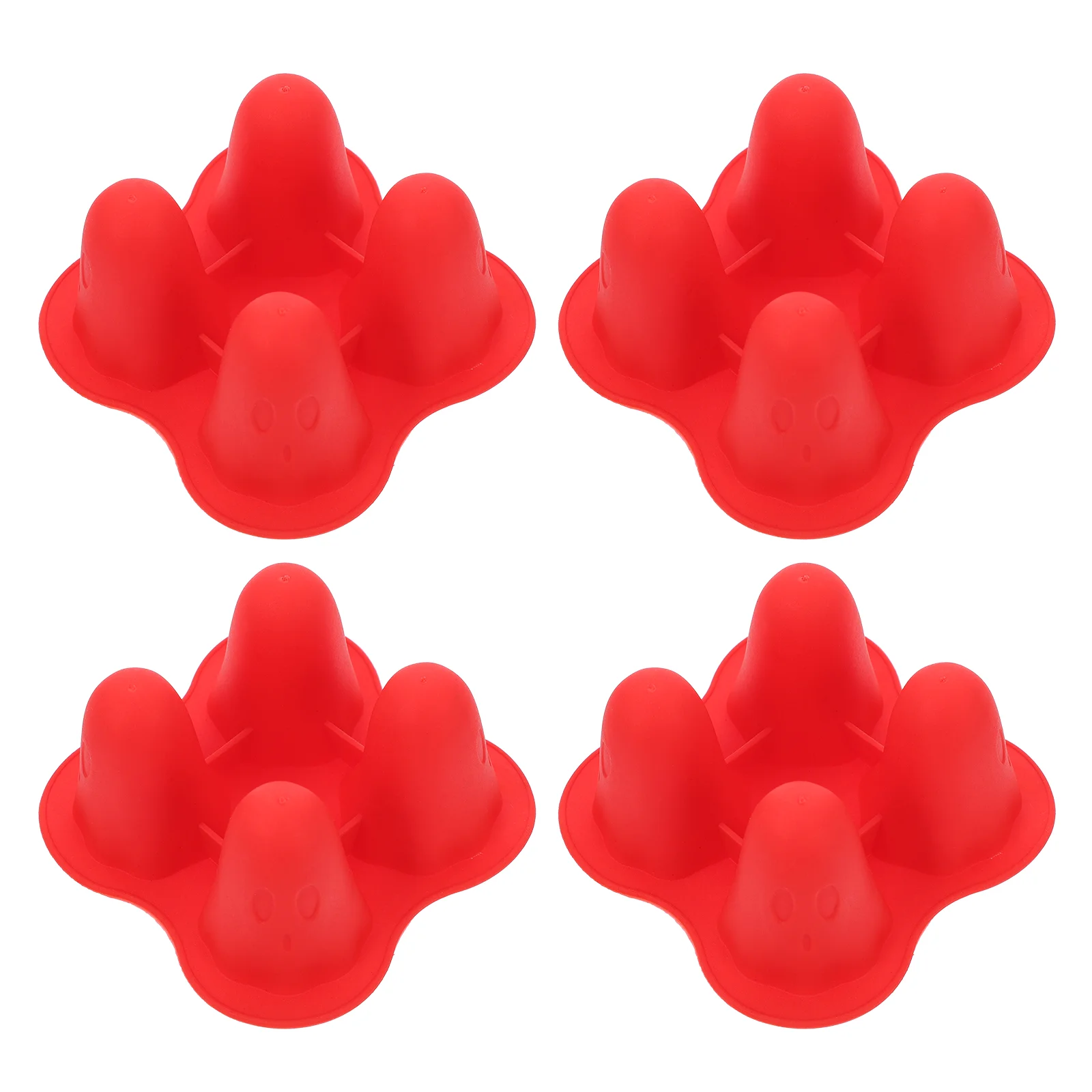 

4 Pcs Ghost Ice Tray Halloween Cube Molds Party Decor Decorate Silica Gel Silicone