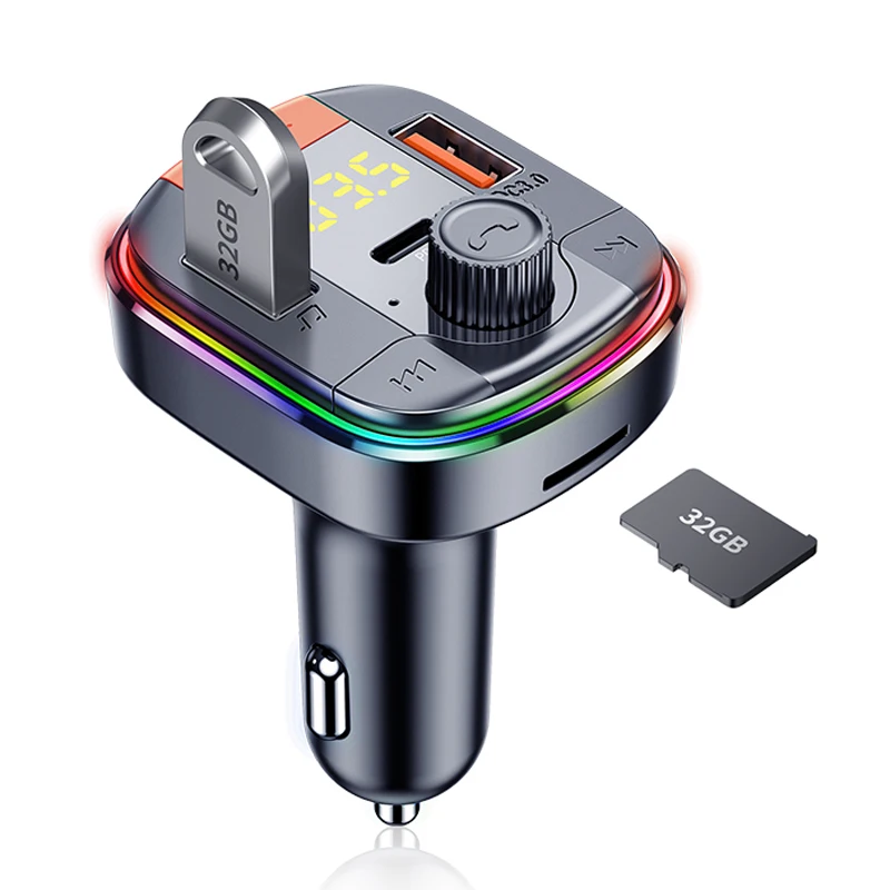 

Автомобильный комплект громкой связи Bluetooth 5,0 FM-передатчик радиодулятор qc3.0 DualUSB зарядное устройство Беспроводная TF-карта аудио EQ MP3 музыкал...