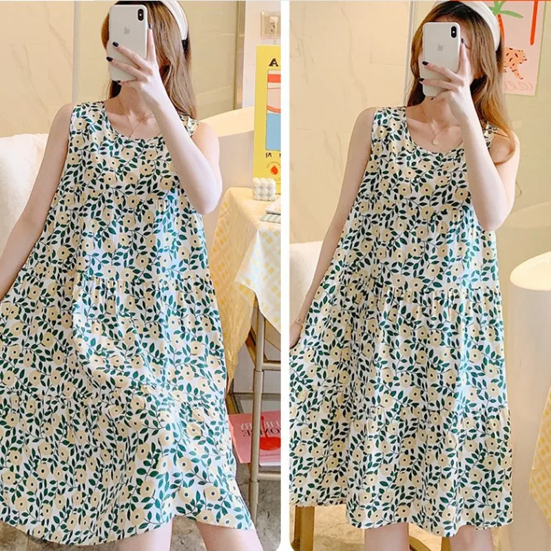 Ladies' Nightdresses Summer Style Sling Cotton Silk Sexy Sleepwear Female