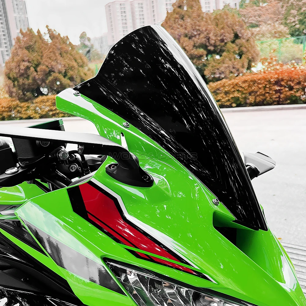 Фото ZX-4R ZX-25R гоночное высокое ветровое стекло для Kawasaki ZX4R ZX4RR ZX25R спортивное туристическое лобовое стекло двойной пузырьковый дефлектор серии ZX 4R №5