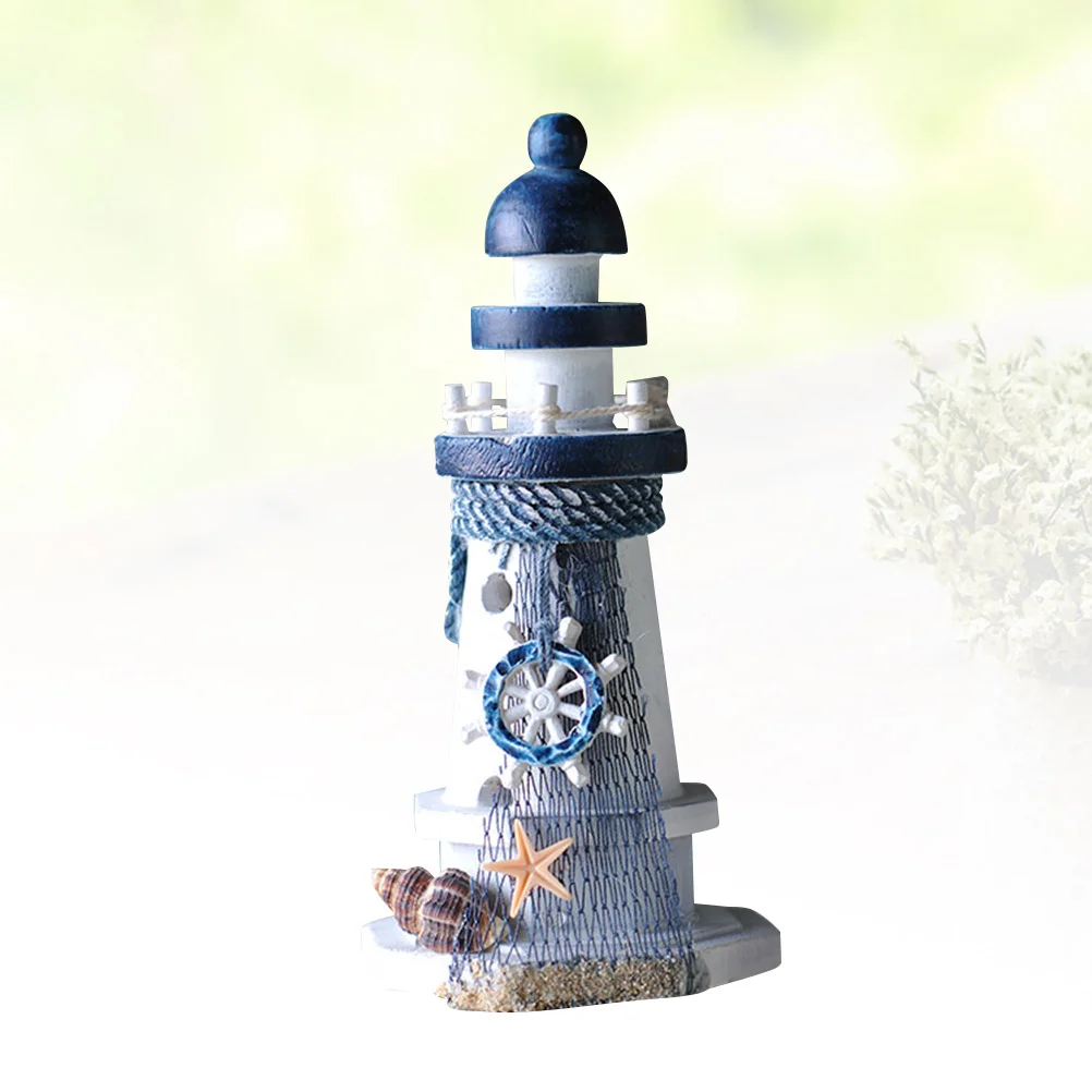 

Lighthouse Tower Decor Ornaments Home Decorationsssss Nautical Statue Beacon Lamp Rotatable Beach Desk Mediterranean
