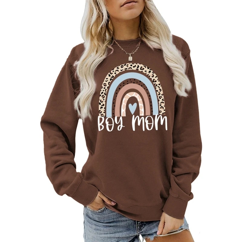 

Женский свитшот с длинным рукавом и радужным принтом