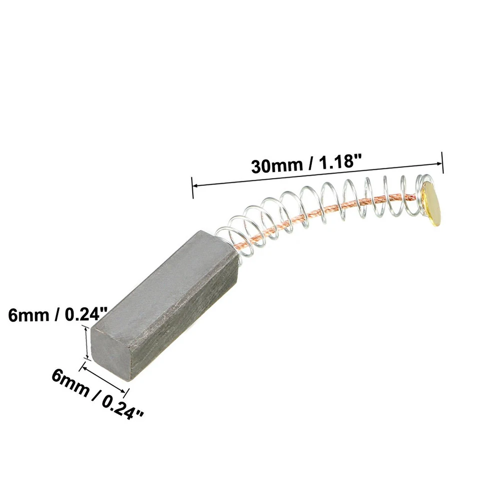 

Прочные угольные щетки 20x6x6 мм, электрические двигатели, металлические детали, запасная пружина, длина 30 мм, 10 шт. для угловых шлифовальных машин