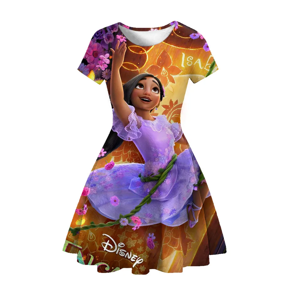 

Красивое платье принцессы Изабели из м/ф «Дисней Энканто», косплей, с цветами для девочек, вечернее платье, Детский костюм на день рождения