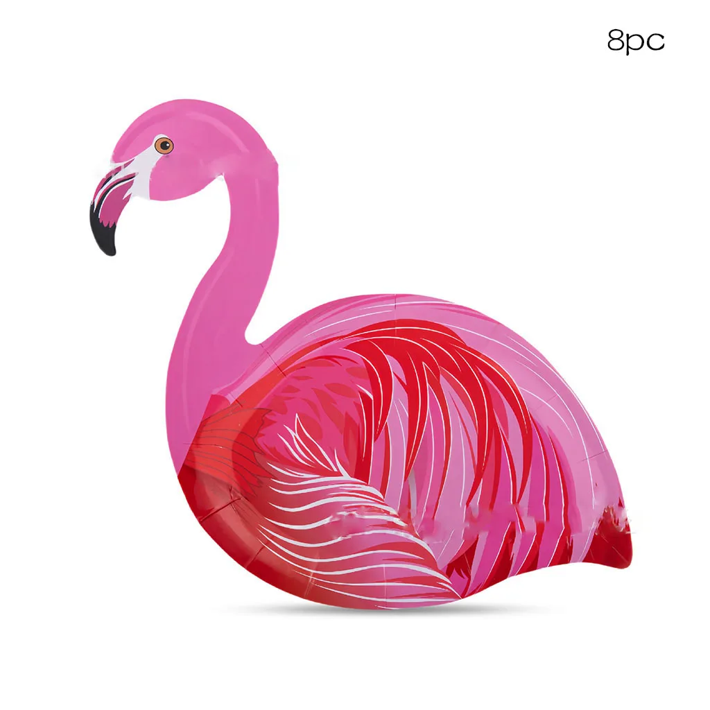 

Одноразовые розовые тарелки в форме фламинго