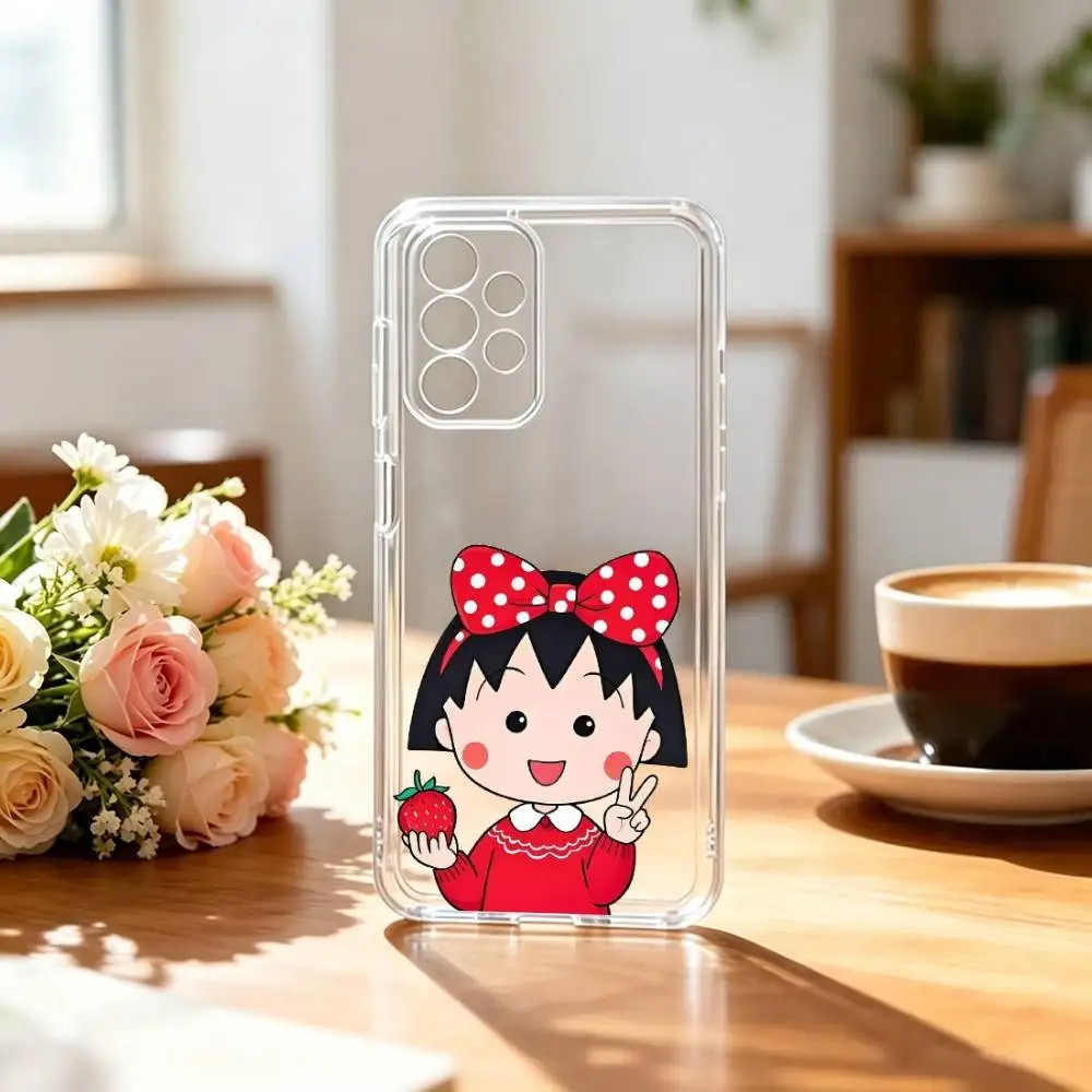 Фото Чехол для телефона C-Chibi Maruko-chan для Samsung S25, S24, S21, S22, S23, S30, Ultra, S20, Plus, Fe, прозрачный №3