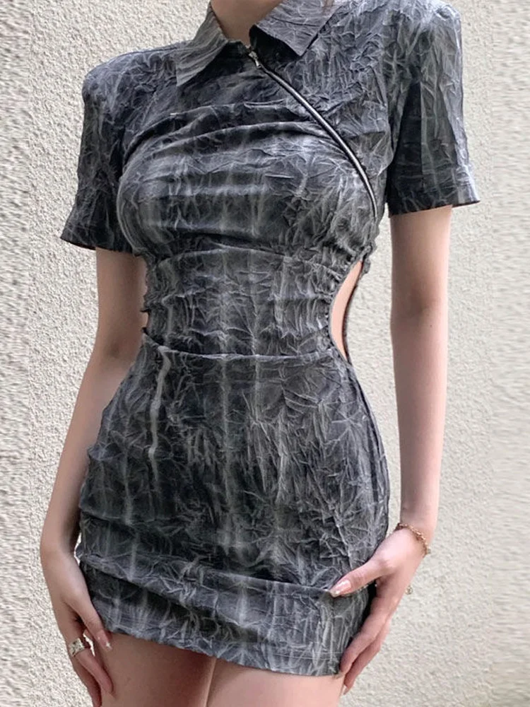 

Платье-Ципао Y2k женское летнее, пикантное облегающее ажурное платье с завязкой, винтажное узкое платье-карандаш, 2022