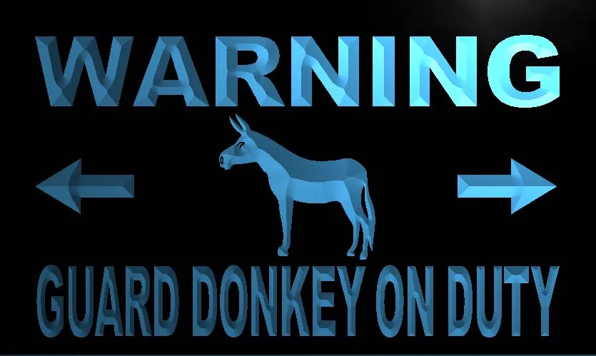 

Warning Guard Donkey on Duty LED Neon Light Sign
