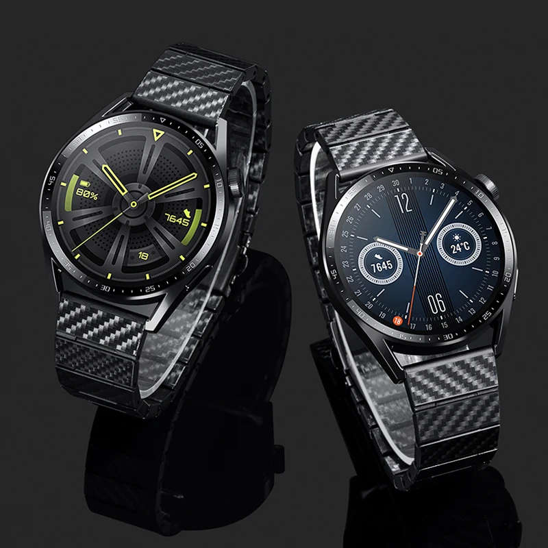 22mm 20mm Strap For Samsung Galaxy watch 4/classic/46mm/42mm/Active 2 Gear S3 carbon fiber bracelet Huawei GT/2/3/Pro watch band