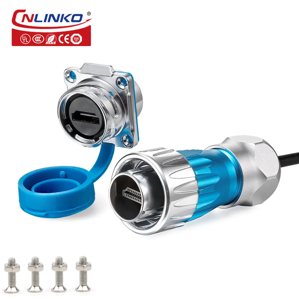 

CNLINKO водонепроницаемый DH24 HDMI Кабельный разъем штекер 10 м кабель к гнезду панели разъем для передачи данных адаптер для ПК/ТВ/камеры