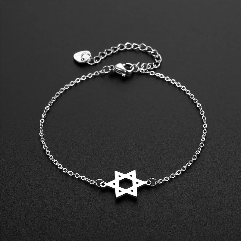 

2023 Stainless Steel Six-pointed Star Bracelet Women's New Light Luxury Fashion Solomon Seal String Star Bracelet Jewelry