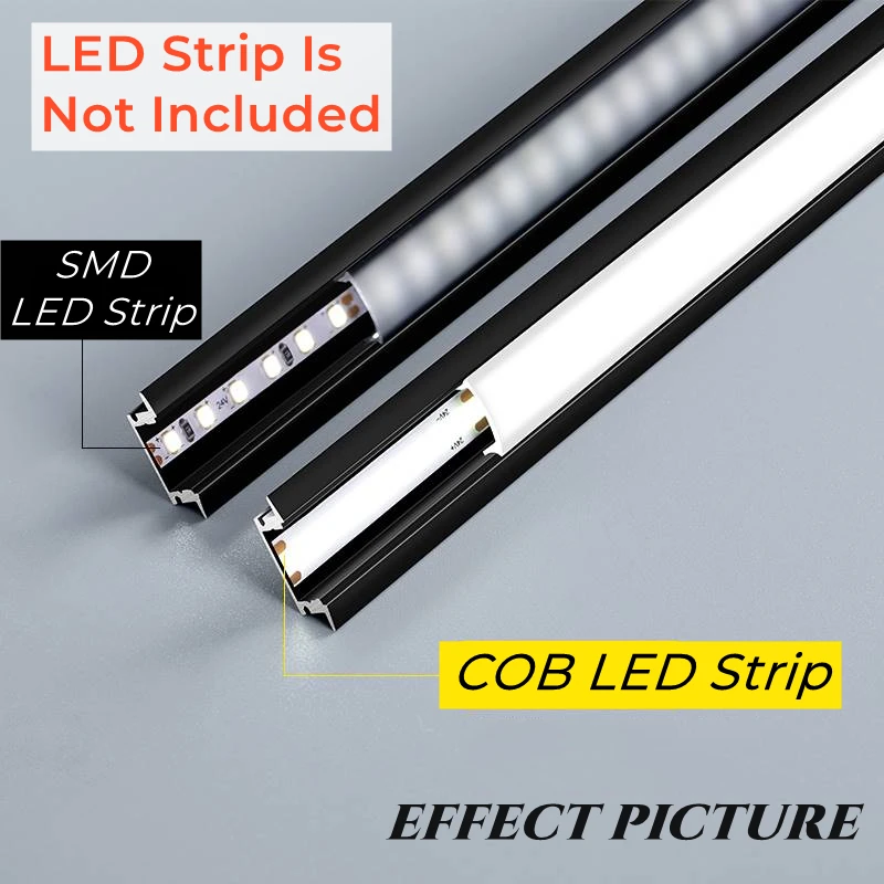 1mpcs vuyw style led aluminum profile recessed linear channel with blackmilky cover holder corner home decor bar strip light free global shipping