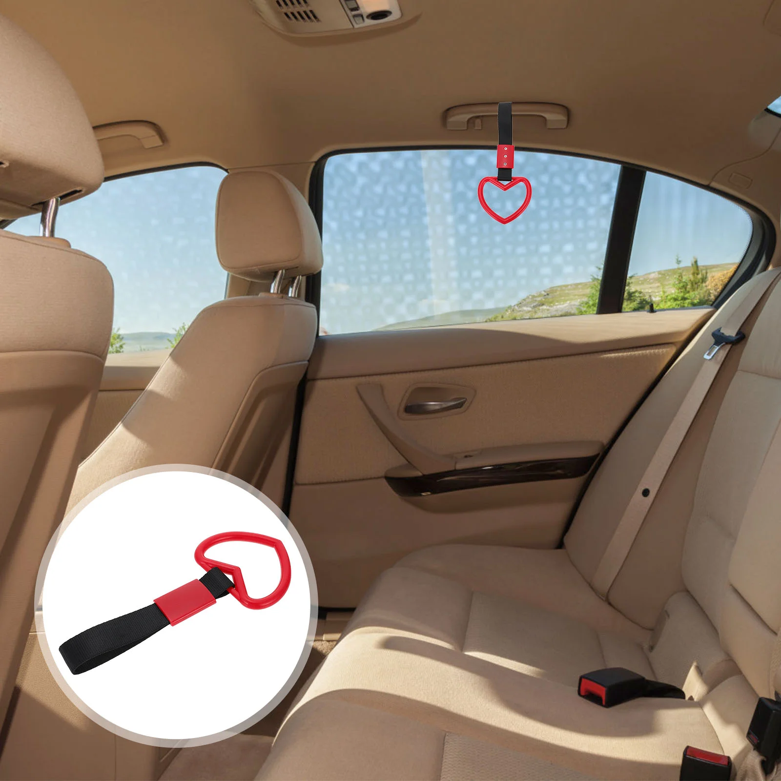 

1Pc Durable Unique Bumper Warning Ring Car Interior Pulling Ring Train Inner Handle