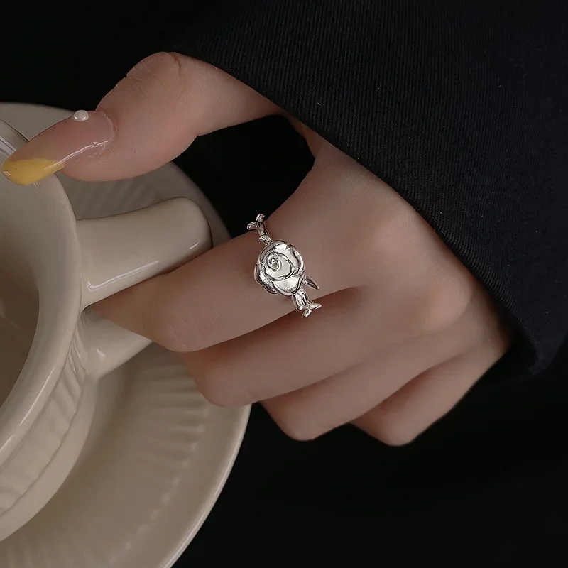 Уникальный дизайн кольцо с розой нишевый стиль модное открытое на палец едой