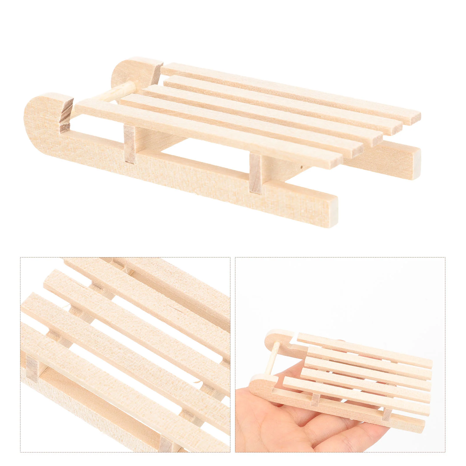 

Sleigh Wood Christmas Ornament Sled Miniature Wooden Mini Unfinisheddecor Hanging Model Sleighs Decorations Home Tree Wall