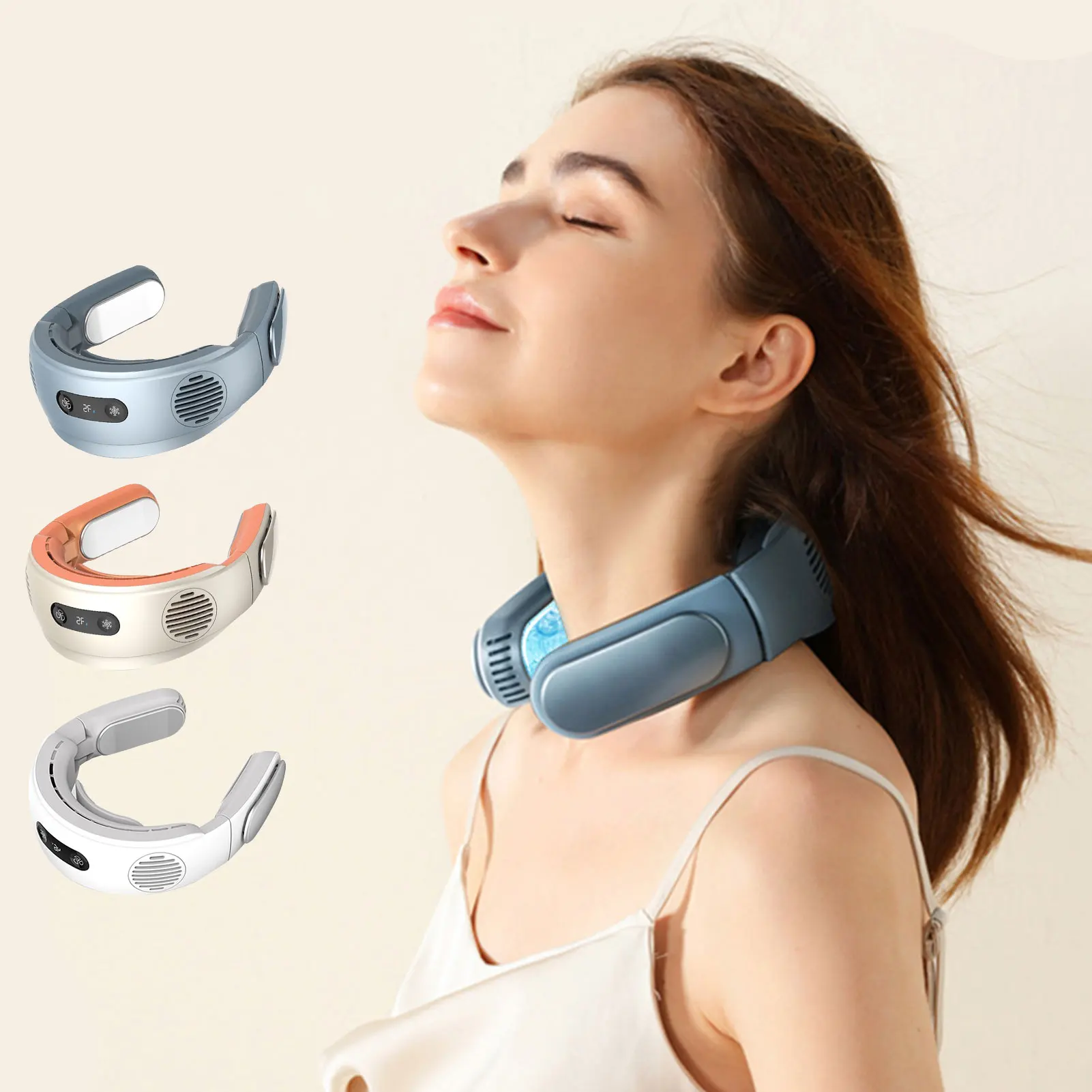 

5000mAh Portable Folding Bladeless Hanging Neck Fan USB Rechargeable Mini Cooling Fan Outdoor Sports Ventilador Wireless Fan