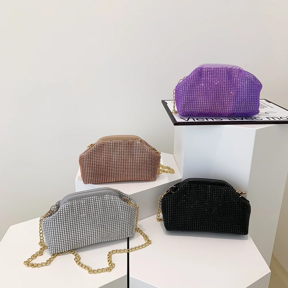 

Женские модные сумки через плечо со стразами, сверкающие повседневные сумки через плечо для телефона, маленькие дорожные повседневные сумо...