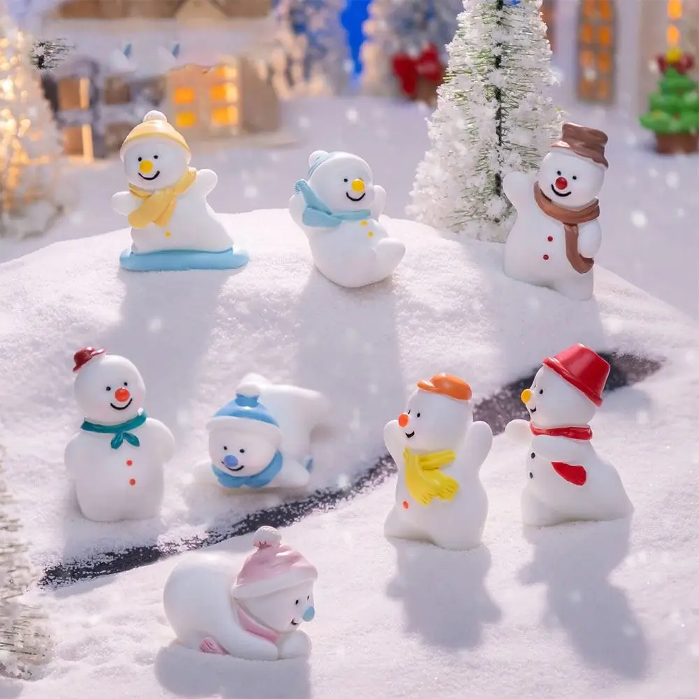 Креативная рождественская мини-фигурка снеговика белые аксессуары миниатюрная