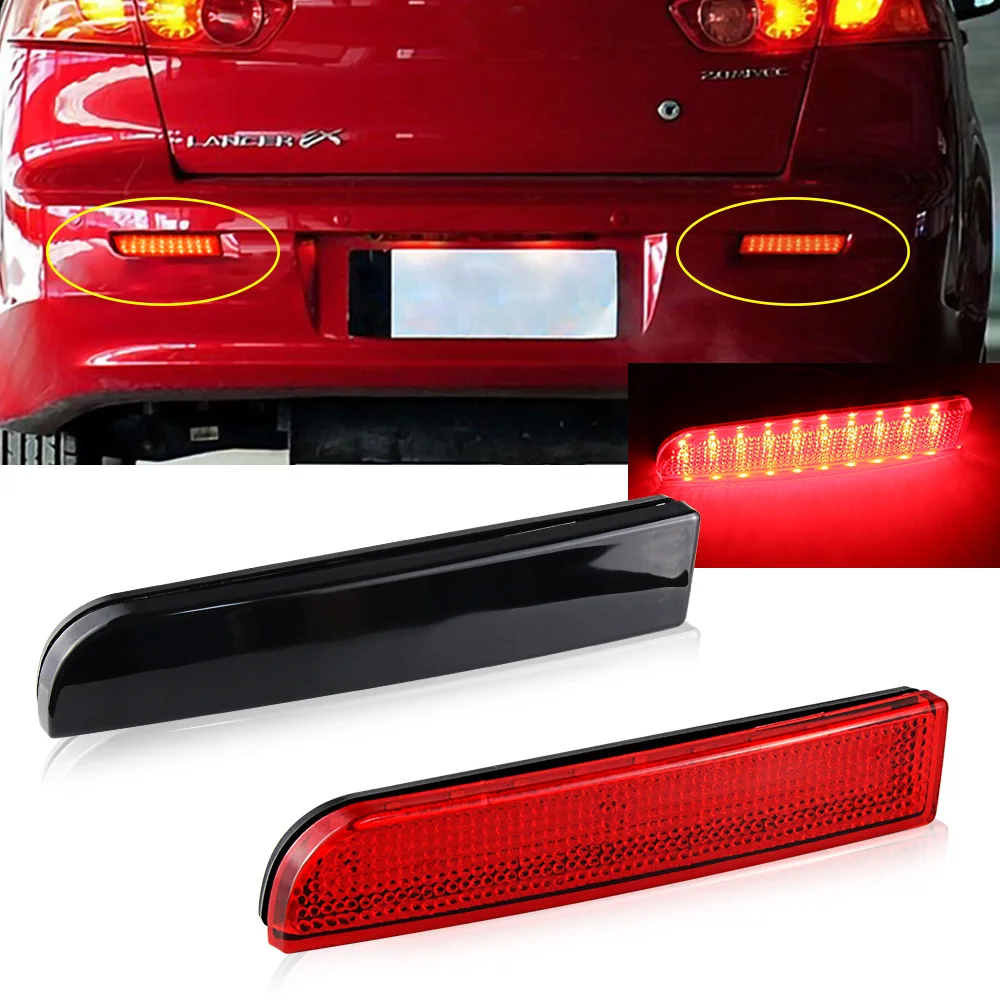 LED Car Reflector Tail Brake Lights FOR Mitsubishi Evolution X Lancer 2008-2017 Rear Bumper Warning Fog Lamp Accessories 2PCS