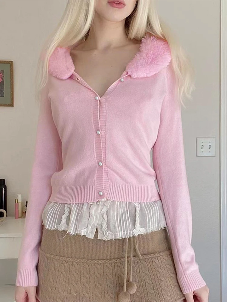 

Женский трикотажный кардиган на пуговицах, с длинным рукавом