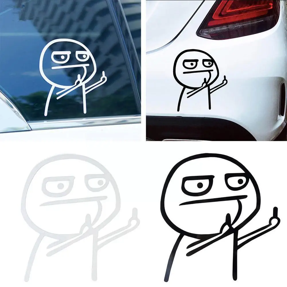 Car Sticker Taunt Despise JDM Funny Middle Finger Personality Creativity Sticker Body Firm Sticker Car Humorous Cartoon Sti P1T5