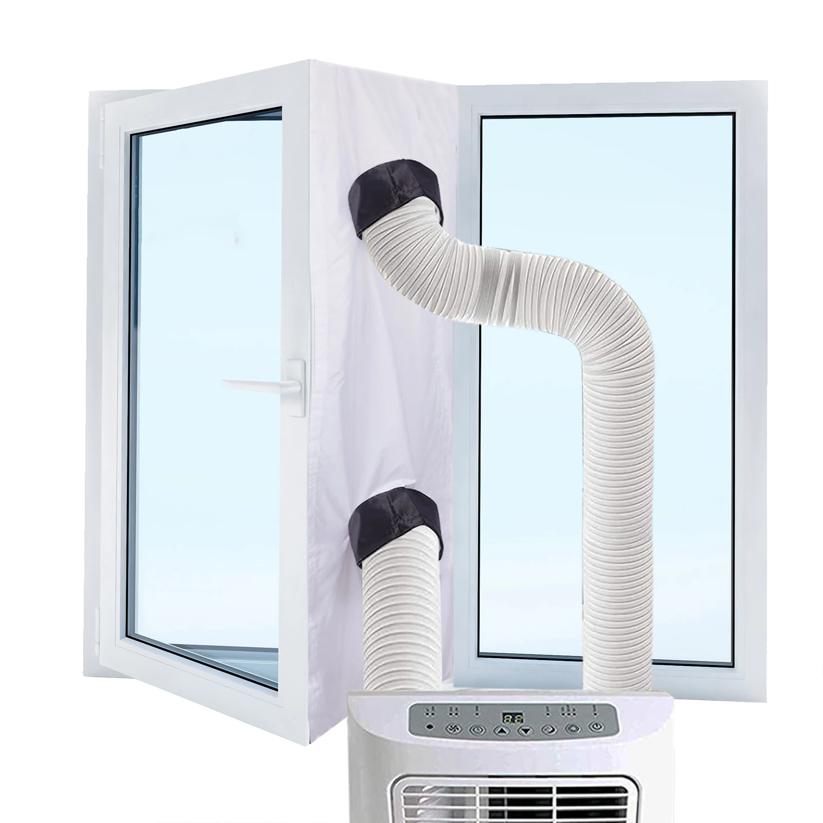 

AirLock Window Seal For Portable Mobile Air Conditioner 3 M 4m Flexible Cloth Sealing Plate With Zip Adhesive Fast