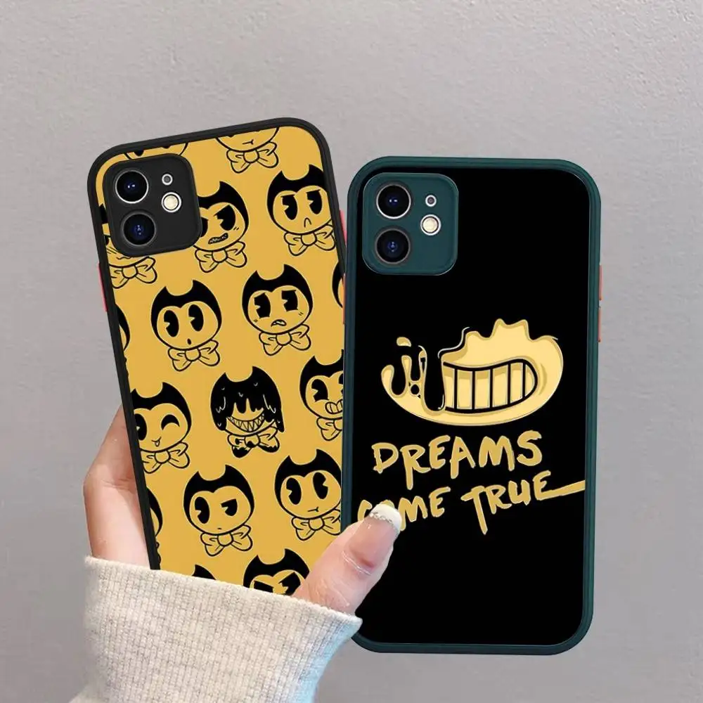 Фото Классический чехол B-Bendy And The I-Ink M-Machine для iPhone 16 15 14 Plus 13 12 11 Pro Max X XS MAX, полупрозрачный матовый, ударопрочный №2