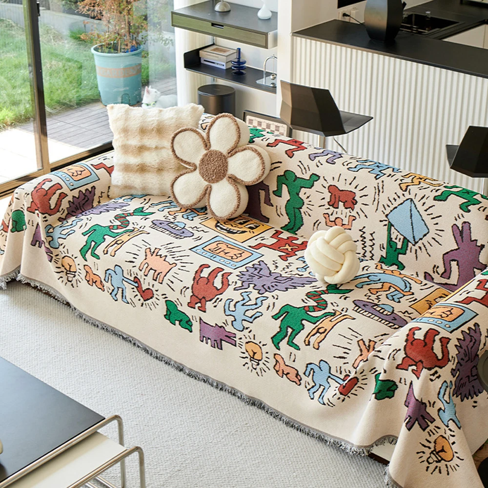 

Чехол для дивана из микрофибры, жаккардовый, двусторонний