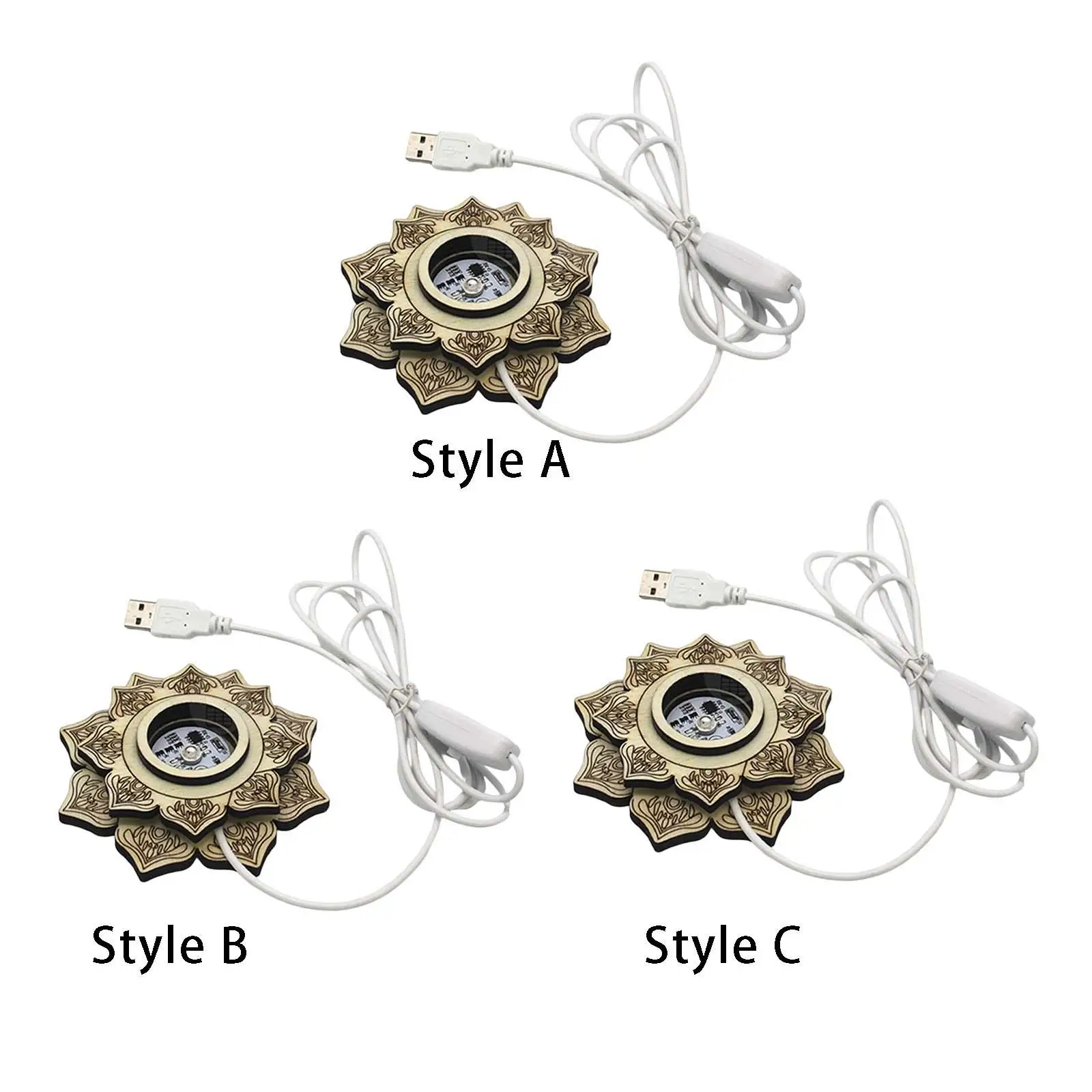 

Круглая Светодиодная настольная лампа с деревянным основанием, с USB-портом и переключателем, современный акриловый светодиодный ночник руч...