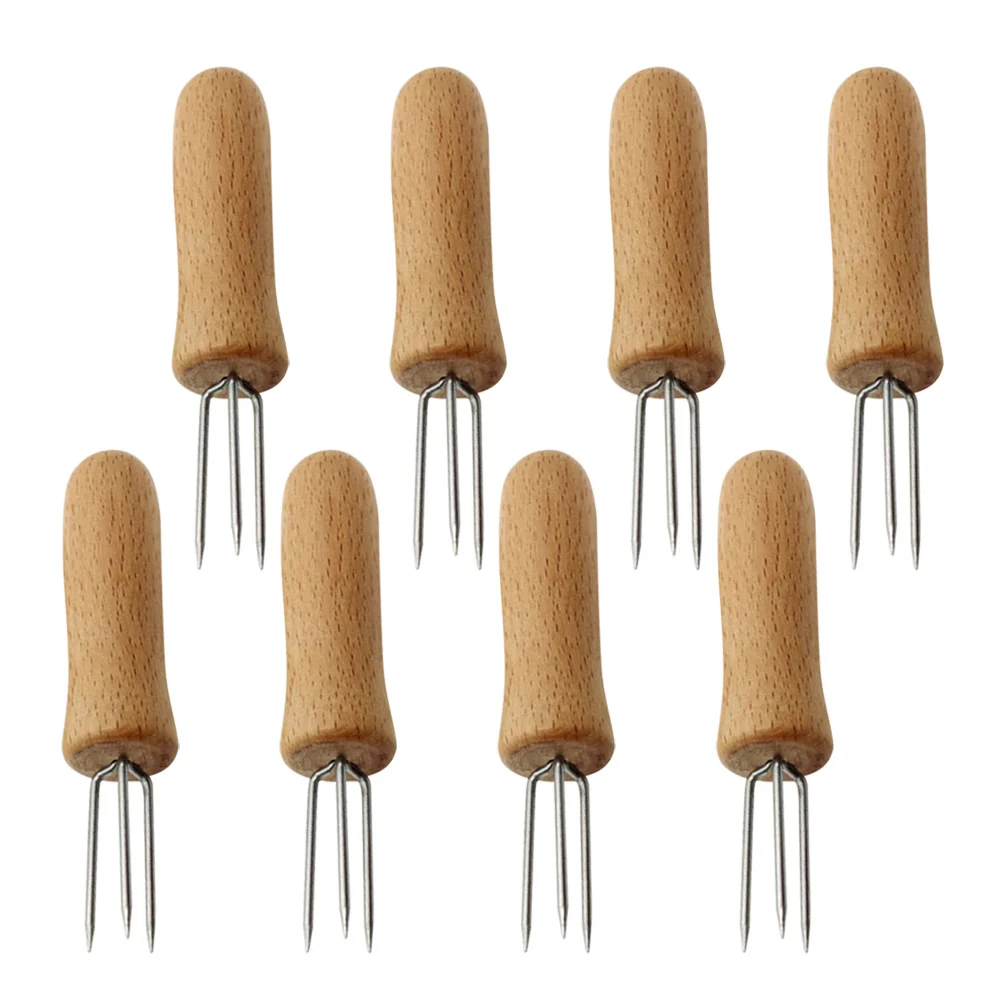 

8 Pcs Grilling Fork Stainless Steel Corn Holders Corn Forks Corn Cob Cob Bbq Fork Sweetcorn Holders