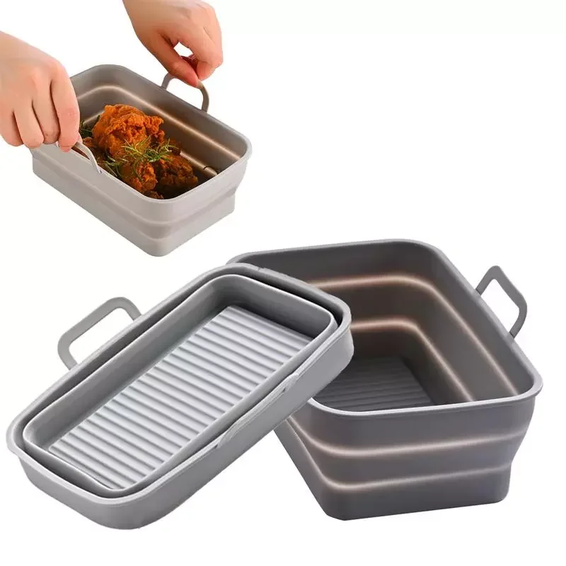 

Silicone Air Fryer Baking Pan With Handles On Both Sides Air Fryer Silicone Liners Silicone Handles Oven Safe 2 Piece Set