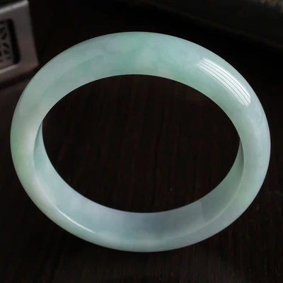 

zheru jewelry natural Burmese light jadeite 54mm-64mm bracelet elegant princess jewelry for mother to girlfriend