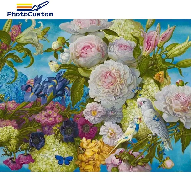 

PhotoCustom Pictures By Number Colorful Flower Kits Home Decor Painting By Number Drawing On Canvas HandPainted Art Gift