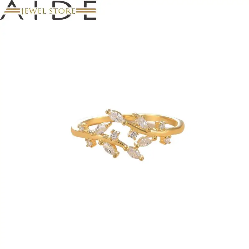 

Aide 925 Sterling Silver Female Bague White Zircon Flower Opening Rings For Women Girlfriend Adjustbale Wedding Bands Jewerly