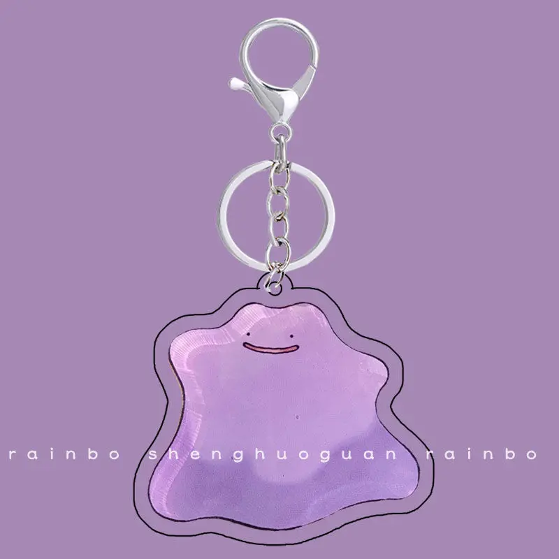 

Anime Pokemon Ditto Purple Keychain Pendants Key Chain Schoolbag Pendant