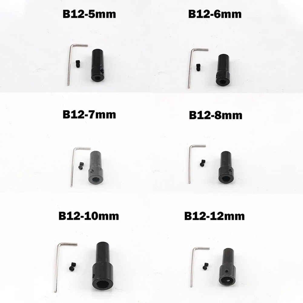 

Motor Shaft Coupler Sleeve Black Steel Coupling Chuck Adapter For CNC Machine Drilling Tools Convert Adapter 5/6/7/8/10/12mm