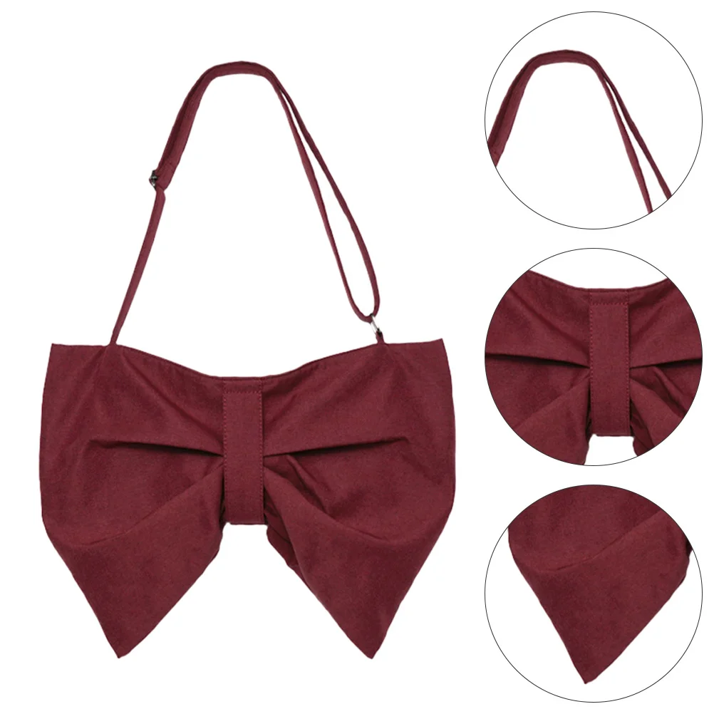 

1pc Messenger Bag Large Capacity Bow Tote Bag Shoulder Fashion Canvas Bag