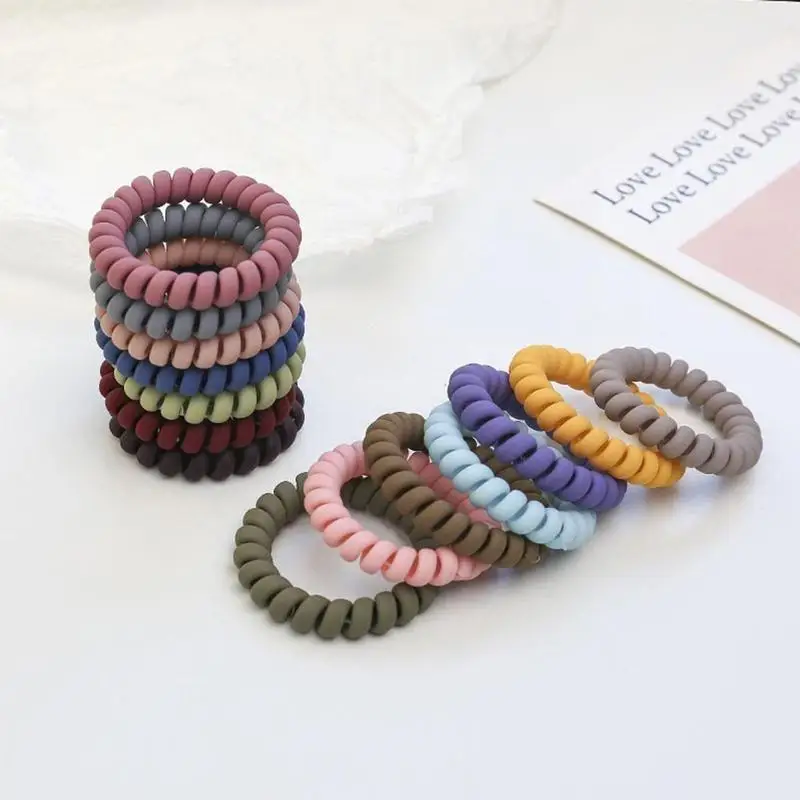 

1pc Korean Fashion Matt Telephone Wire Elastic Hair Band Rubber Tie Band Frosted Simple Hair Band Stretch Cord G0g1