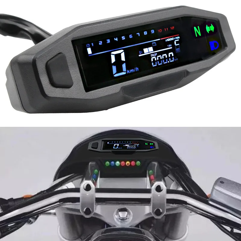 

HD Universal Mini RPM Meter LCD Display Speedometer Tachometer Digital odometer Electric Injection Carburetor Meter KR200