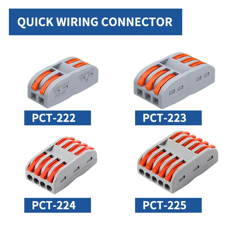 

SPL-2/3/4/5 Mini Quick Wiring Terminal 2-In 2-Out,3-In 3-Out Parallel Wire Connection Connector, Press Type