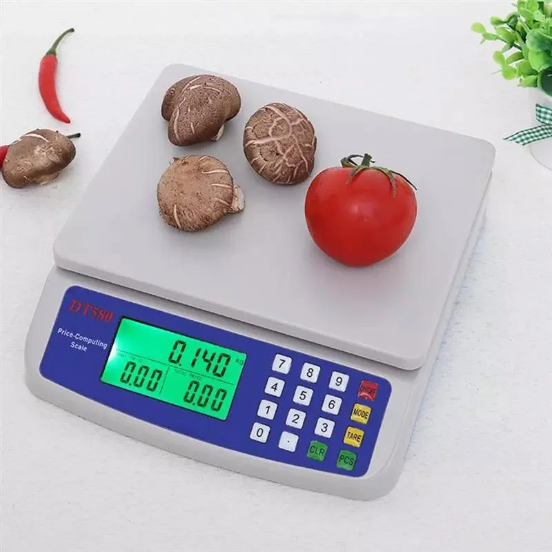 Electronic LCD Digital Waterproof IP68 Weight Scale Plastic Weighing Price Table Kitchen Computing Supermarket Scale 30kg 1g